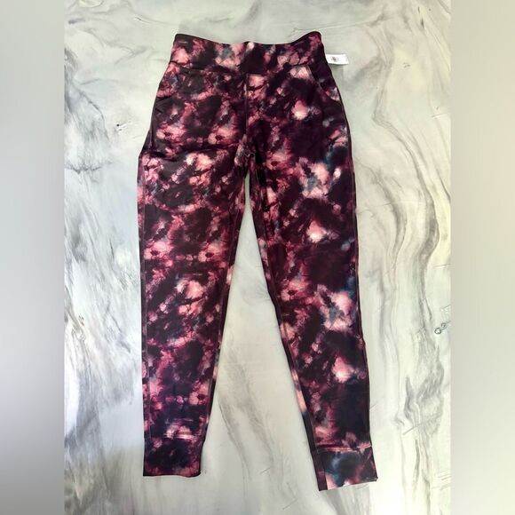 NWT New High-Waisted PowerSoft Pocket Joggers Pink Purple Tie Dye XXL 18 Plus - Picture 1 of 6